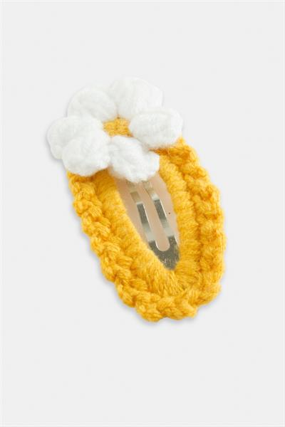 El Yapımı Papatya İşlemeli Örgülü Çıtçıtlı Tokac