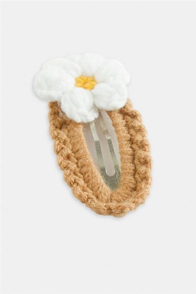 El Yapımı Papatya İşlemeli Örgülü Çıtçıtlı Tokac