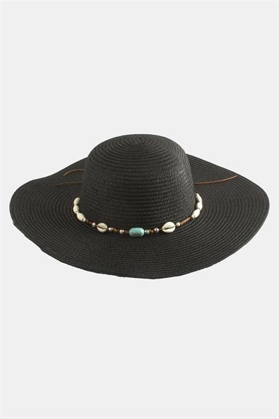 Etnik Boncuklu Hasır Şapka