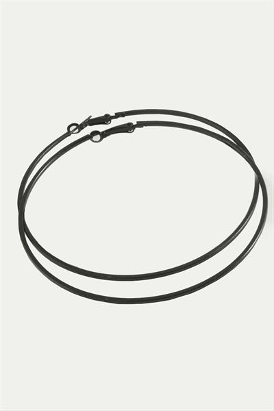 Ezme Çizgili Metal Halka Küpe 8-9-10 cm