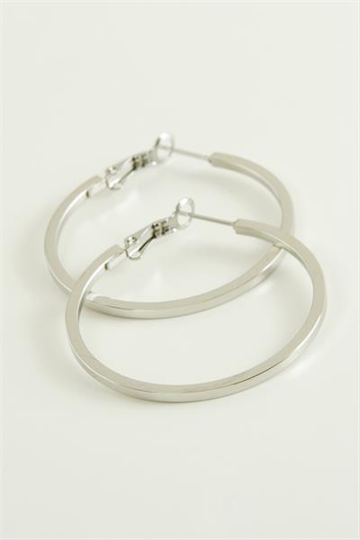 Ezme Lüks Çelik Halka Küpe 4 cm