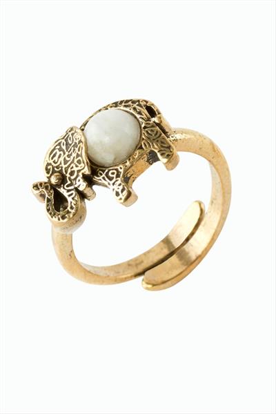 Fil Doğaltaşlı Otantik Yüzük