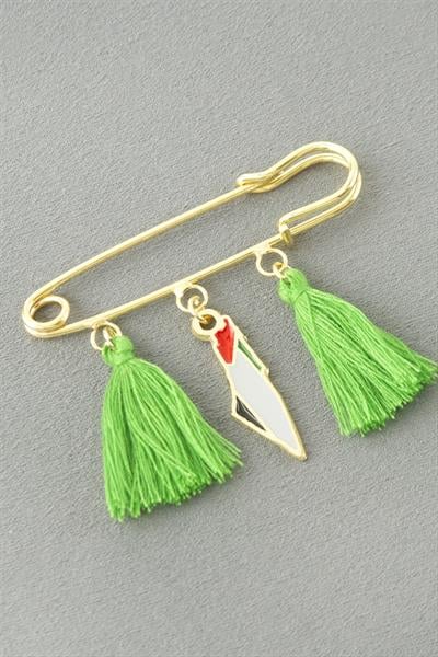 Filistin Püsküllü Broş