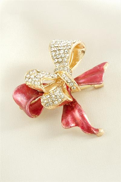 Fiyong Mineli Taşlı Broş