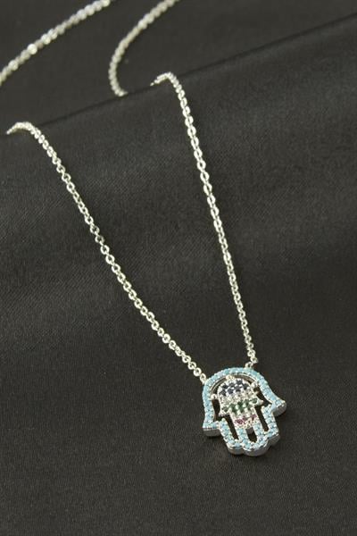 Ftm Ana Eli Zirkon Taşlı Kolye