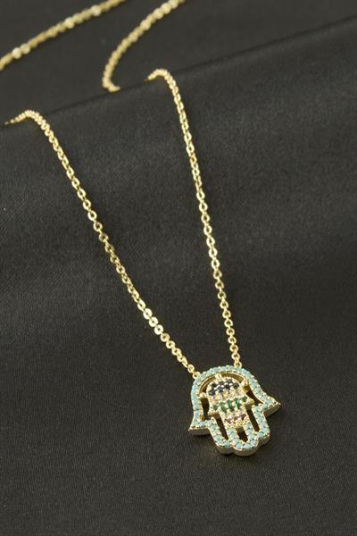 Ftm Ana Eli Zirkon Taşlı Kolye