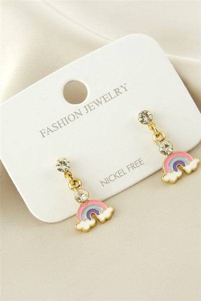 Gökkuşağı Taşlı Mineli Küpe