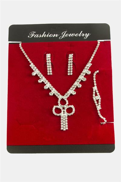 Göz Taşlı Lüks Suyolu Set Kolye