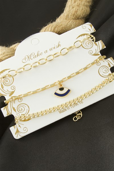 Göz Zincir Bileklik 3 Adet