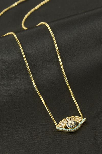 Göz Zirkon Taşlı Kolye