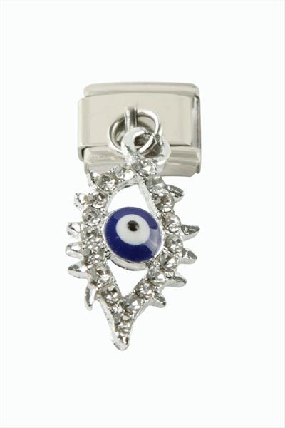Göz Zirkon Taşlı Sallatılı Çelik Charm