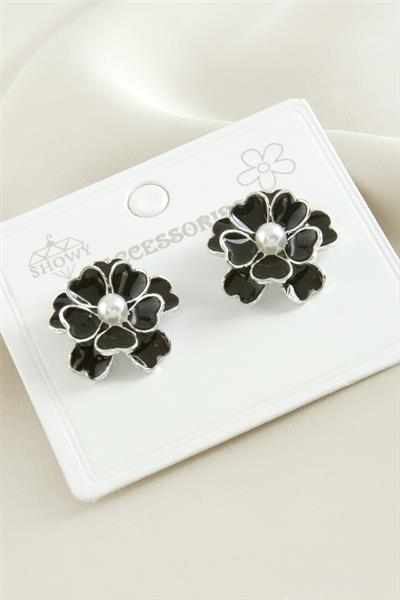 Gül Çiçek İnci Mineli Küpe