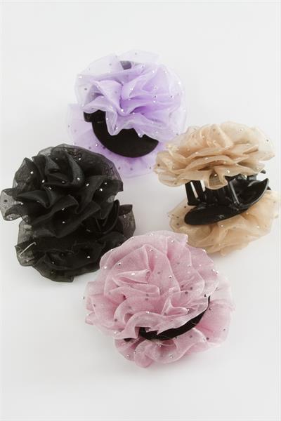 Gül Tüllü Mandal Toka 8 cm