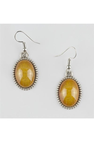 Gümüş Çini Küpe