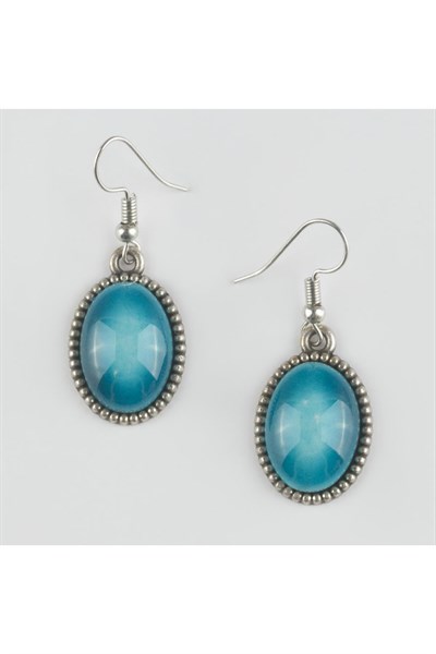 Gümüş Çini Küpe