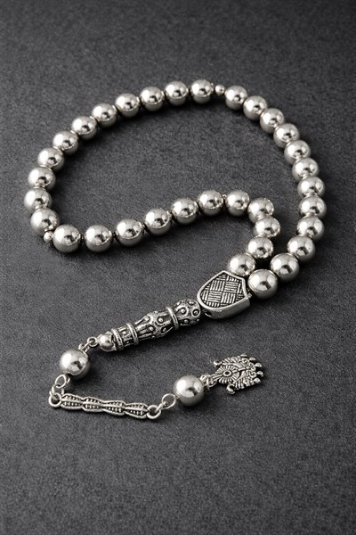 Gümüş Renkli Plastik Tesbih 8 mm