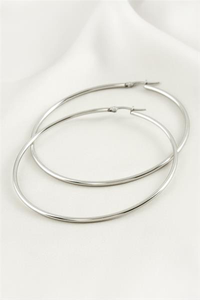 Halka Lüks Çelik Küpe 6 cm