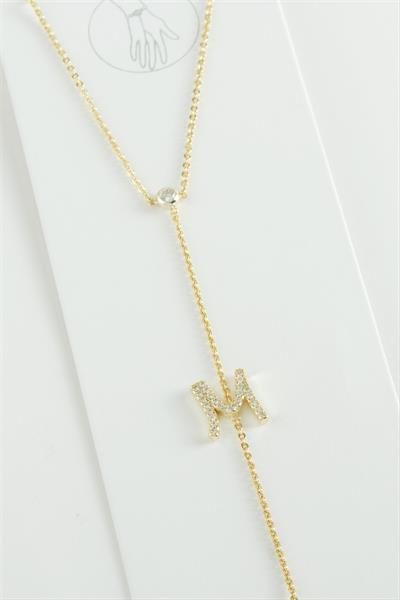 Harf Zirkon Taşlı Lüks Çelik Şahmeran