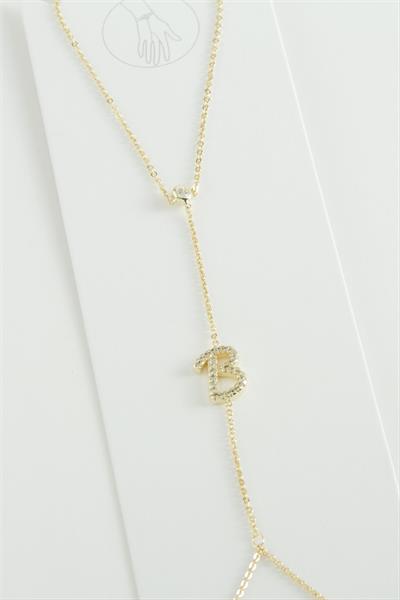 Harf Zirkon Taşlı Lüks Çelik Şahmeran