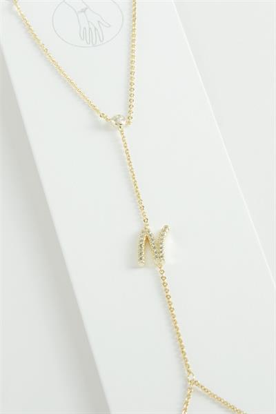 Harf Zirkon Taşlı Lüks Çelik Şahmeran