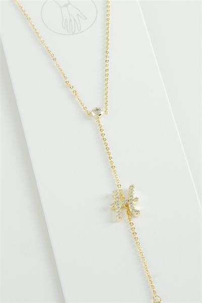 Harf Zirkon Taşlı Lüks Çelik Şahmeran