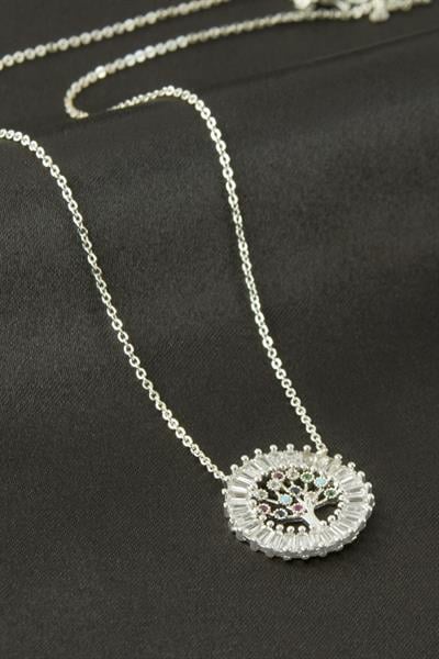 Hayat Ağacı Zirkon Taşlı Kolye