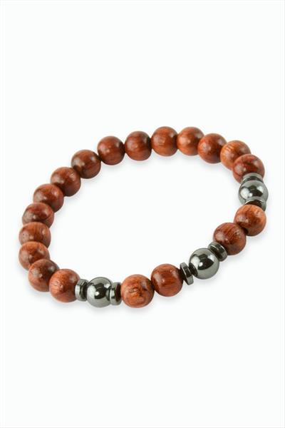 Hematit Bambu Ahşap Bileklik 8 mm