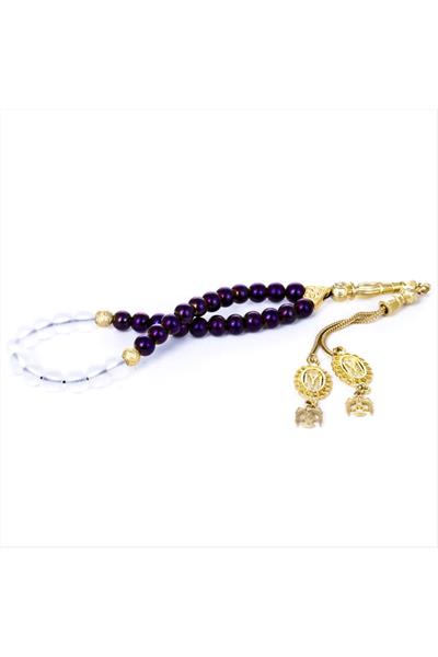 Hematit-Buzlu Kuvars Doğaltaş Tesbih 8 mm