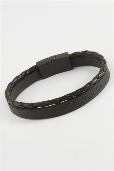 İkili Kaliteli Mıknatıslı Suni Deri Bileklik