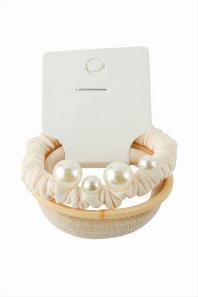 İnci Boncuk Lastik Toka 3 Adet