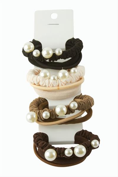 İnci Boncuk Lastik Toka 3 Adet