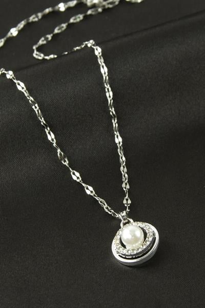 İnci Zirkon Taşlı Kolye