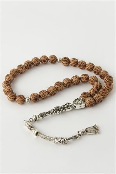 İşlemeli Bambu Ahşap Tesbih 9 mm