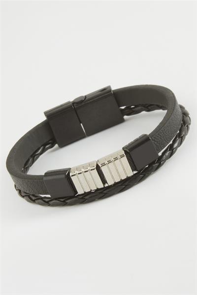 Kaliteli Mıknatıslı Suni Deri Bileklik