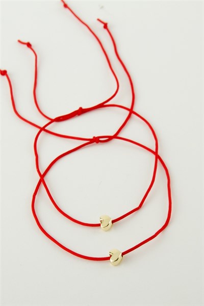 Kalp Arkadaşlık İp Bileklik 2 Adet