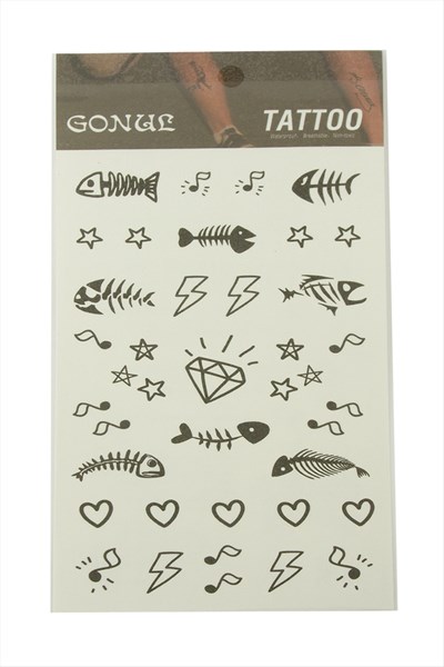 Kalp Balık Tattoo Dövme Sticker