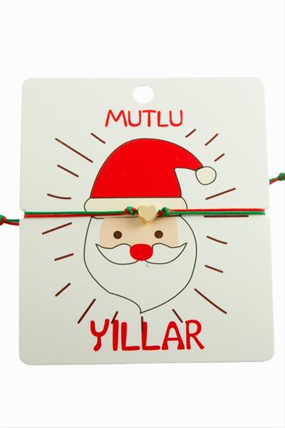 Kalp Çift İpli Yılbaşı Bilekliği