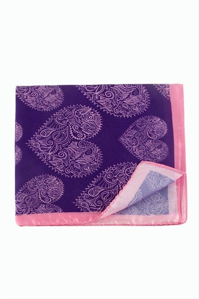 Kalp Desenli Zr Şifon Fular 50*50 cm