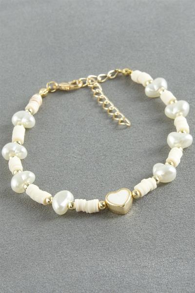 Kalp Fimo İnci Bileklik