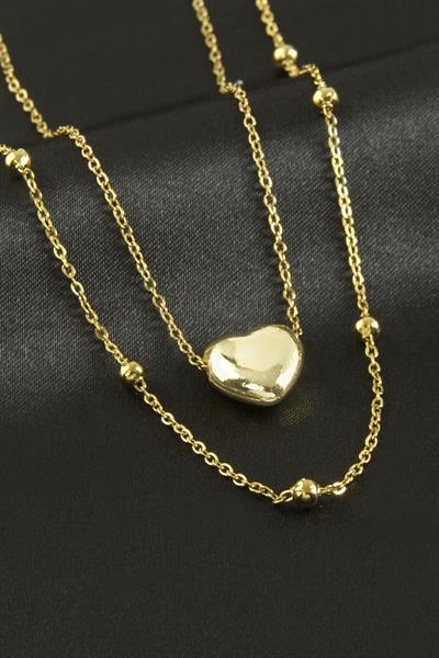 Kalp İkili Çelik Kolye