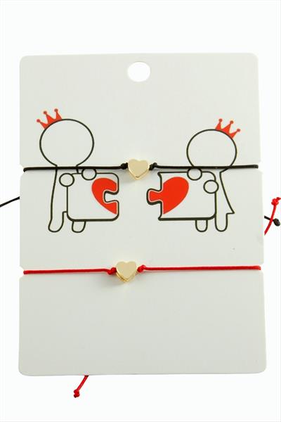 Kalp İp Bileklik 2 Adet