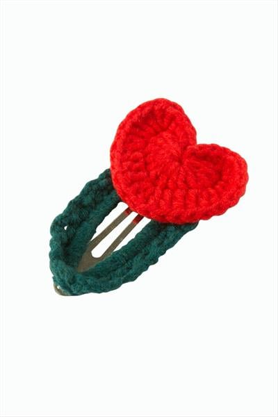 Kalp İşlemeli Örgülü Çıtçıtlı Toka