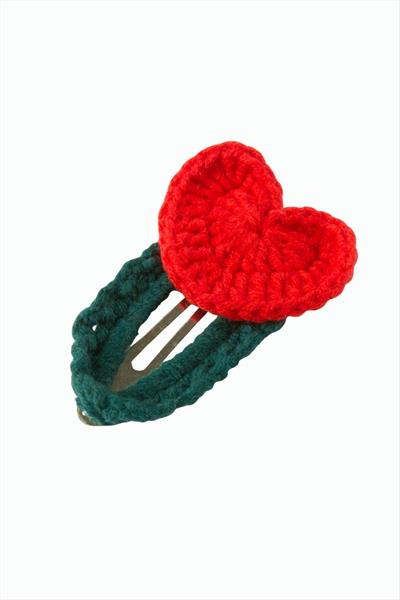 Kalp İşlemeli Örgülü Çıtçıtlı Toka