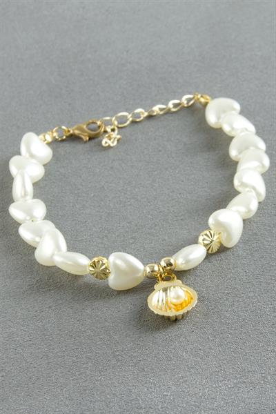 Kalp İstiridye İnci Bileklik