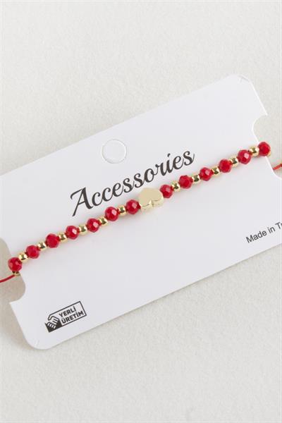 Kalp Kristal Makrome İp Bileklik