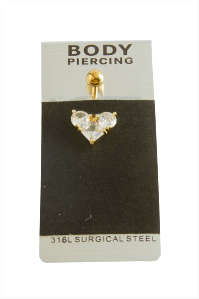 Kalp Lüks Çelik Göbek Piercing 1 Adet