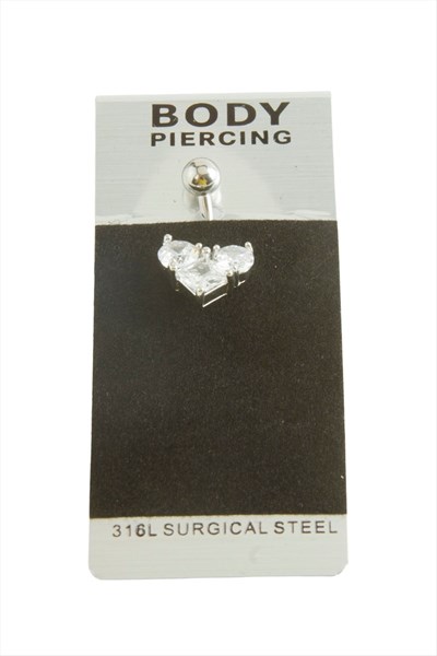 Kalp Lüks Çelik Göbek Piercing 1 Adet