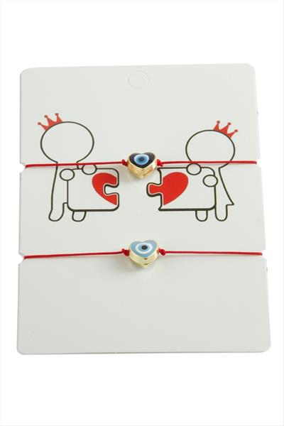 Kalp Nazar İp Bileklik 2 Adet