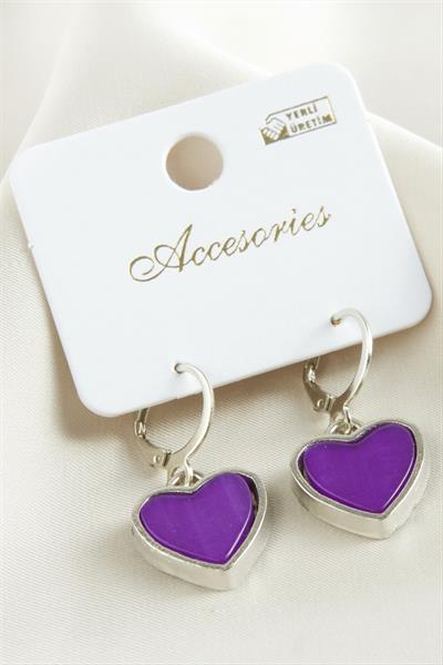 Kalp Polyester Küpe