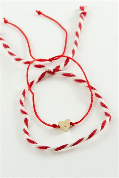 Kalp Şans İp Bileklik